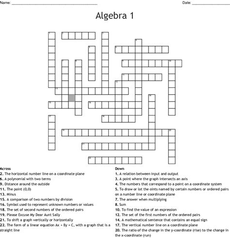 Tips for Solving Algebra 1 Crossword Puzzles